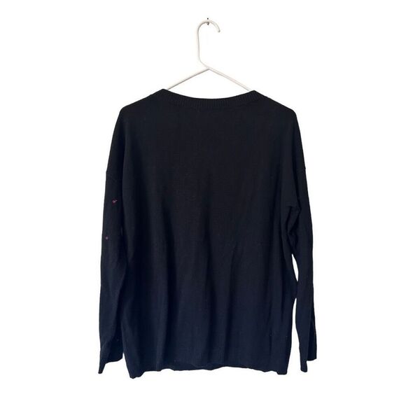 Hobbs London Black Boat Neck Embroidered Multicolor Star Sweater Size M Cosmic - Picture 7 of 11